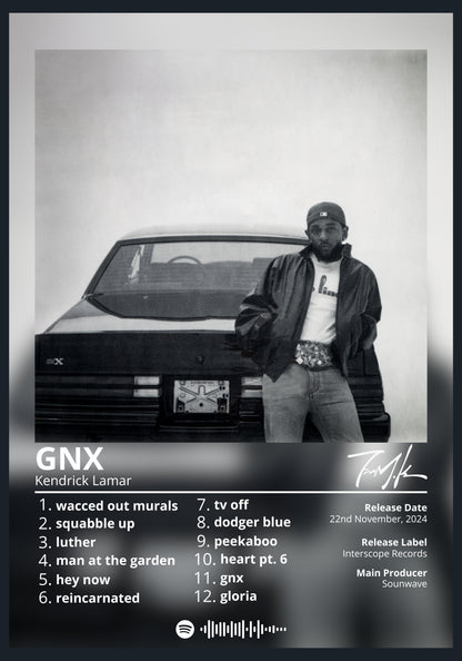 Kendrick Lamar GNX album poster wall art