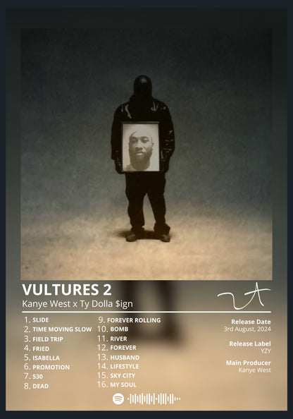 Kanye West VULTURES 2 album poster wall art