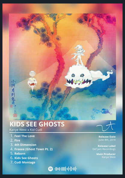Kanye West KIDS SEE GHOSTS album poster wall art