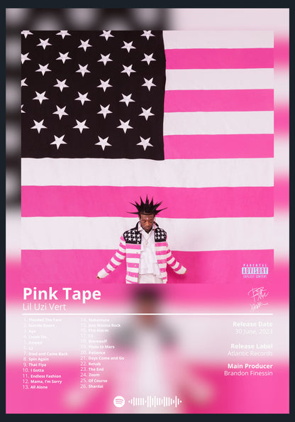 Lil Uzi Vert Pink Tape album poster wall art