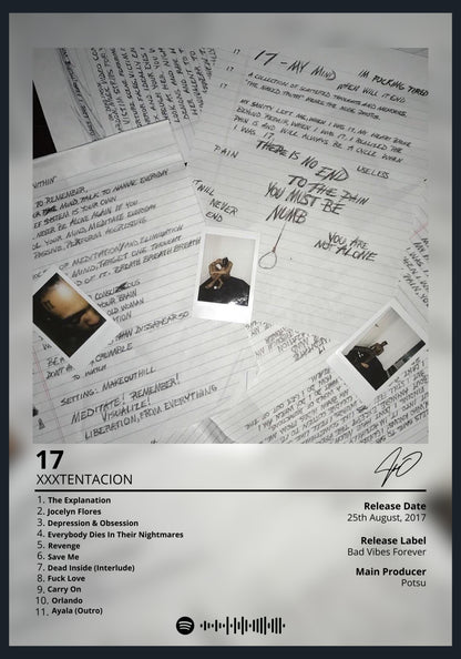 XXXTENTACION 17 album poster wall art
