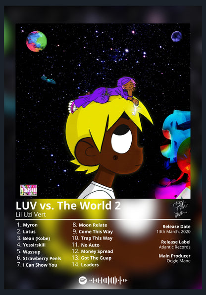 Lil Uzi Vert LUV vs. The World 2 album poster wall art