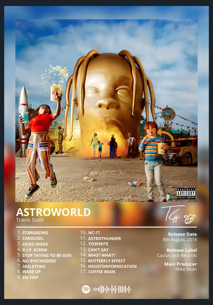Travis Scott ASTROWORLD album poster wall art