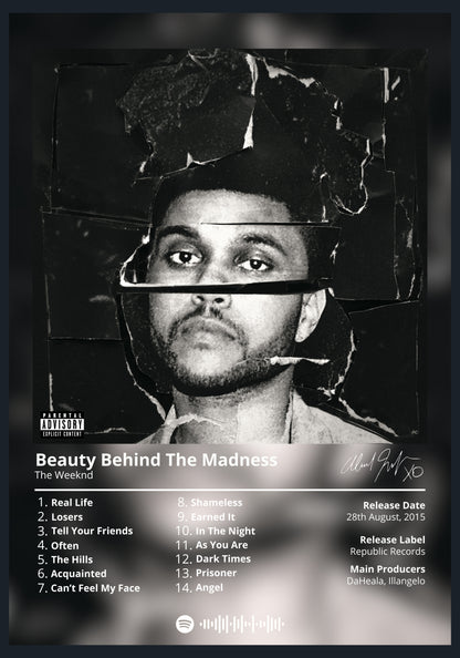 The Weeknd Beauty Behind The Madness album poster wall art
