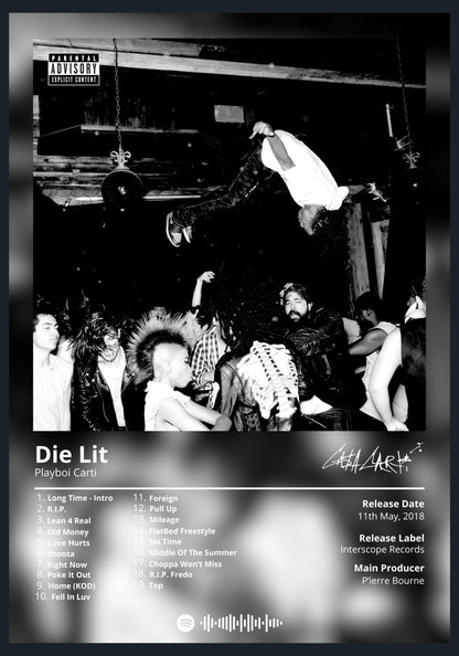 Playboi Carti Die Lit album poster wall art