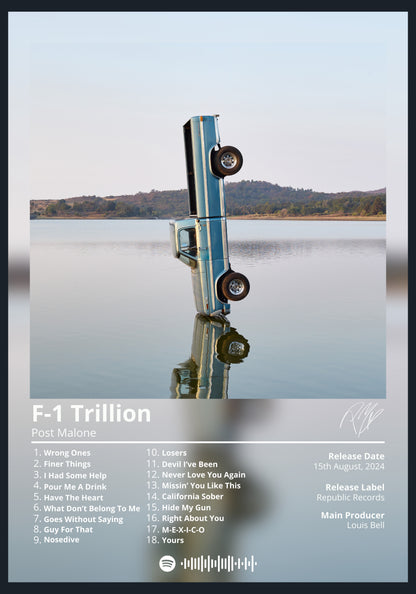 Post Malone F-1 Trillion album poster wall art