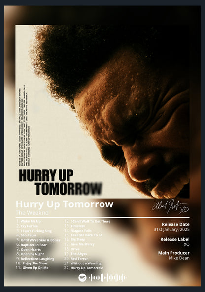 The Weeknd Hurry Up Tomorrow album poster wall art