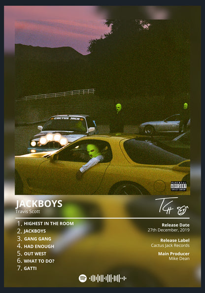 Travis Scott JACKBOYS album poster wall art