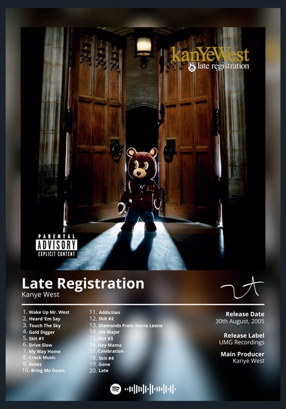 Kanye West Late Registration album poster wall art