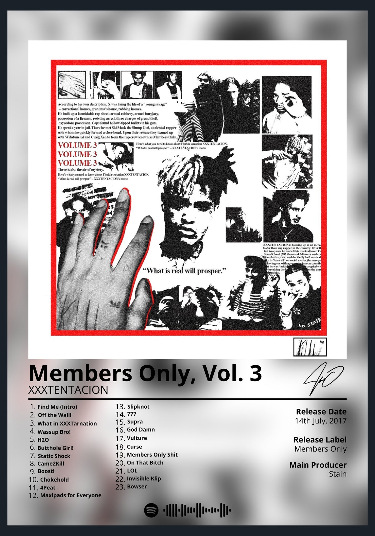 XXXTENTACION - Members Only, Vol. 3 – AlbumPrints