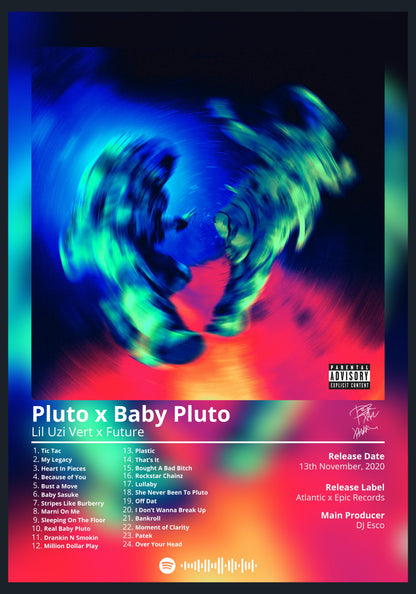 Lil Uzi Vert Pluto x Baby Pluto album poster wall art