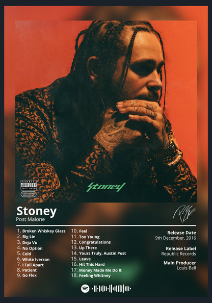 Post Malone Stoney album poster wall art