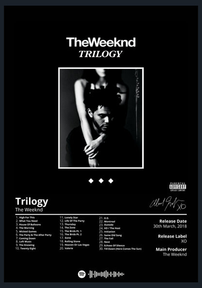 The Weeknd Trilogy album poster wall art