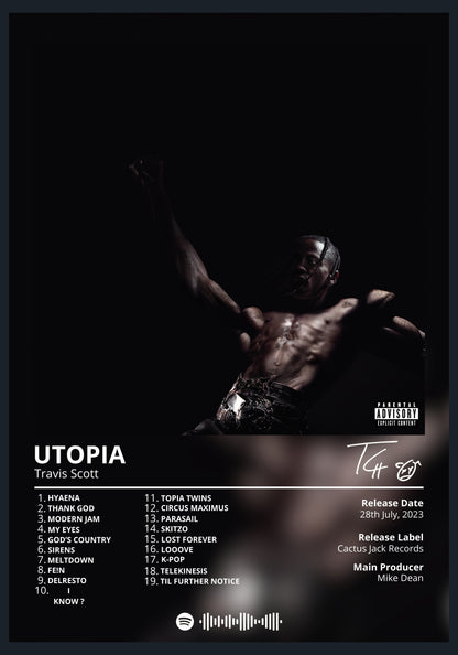 Travis Scott UTOPIA album poster wall art