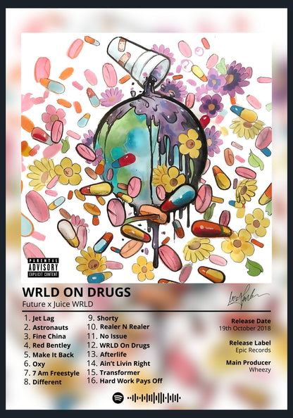 Juice WRLD x Future WRLD ON DRUGS album poster wall art
